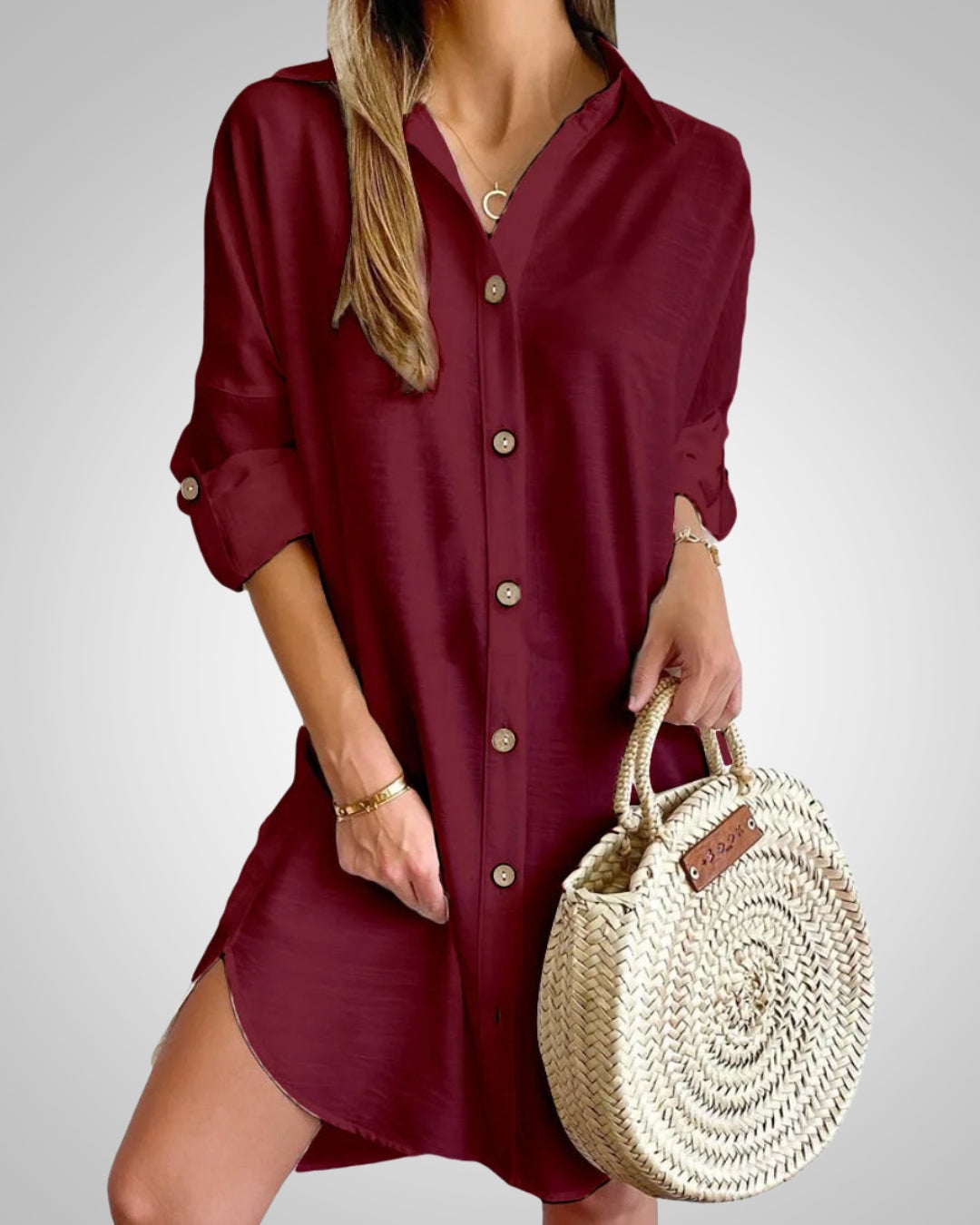 Natasha | Women's Relaxed Button Shirt Dress