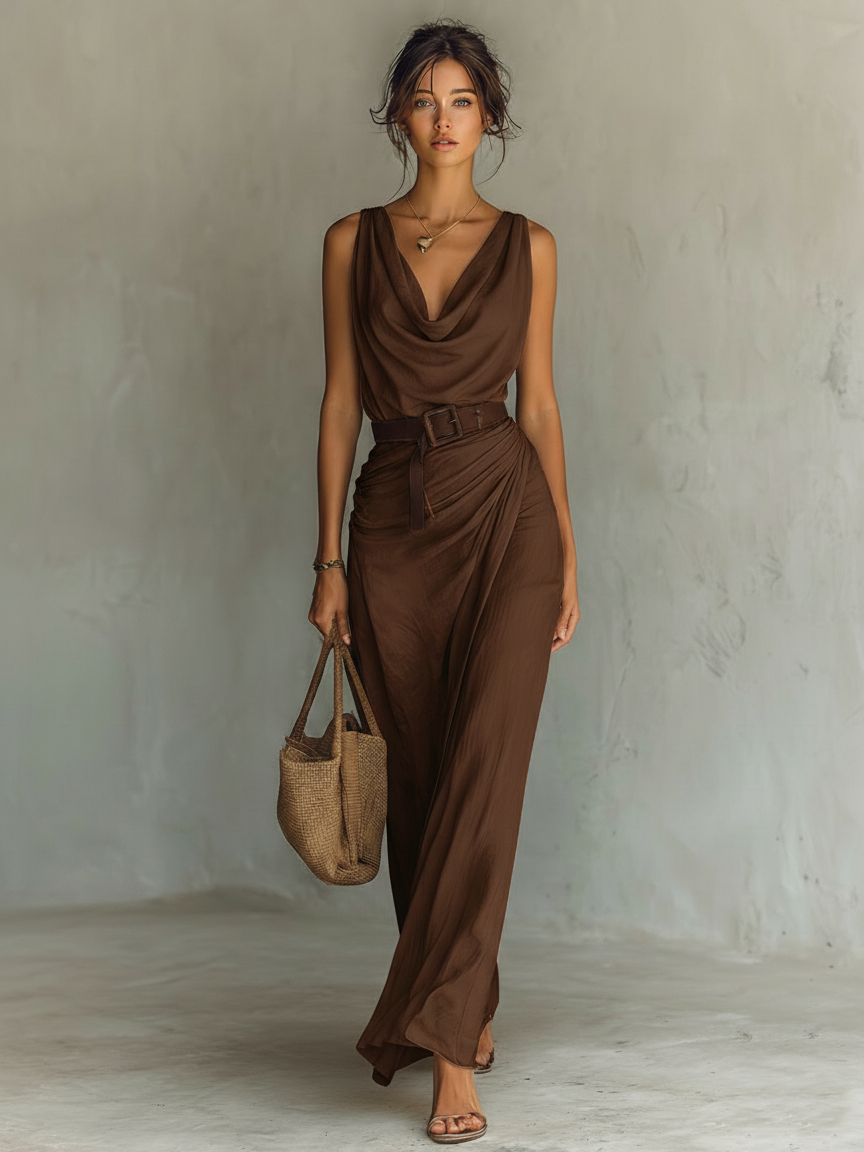Willow | Women's Sleeveless Cowl Neck Maxi Dress