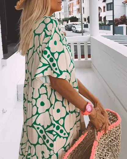 Lauren | Women's Summer Printed V-Neck Dress
