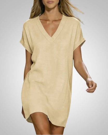 Sarah | Women's Relaxed V-Neck Midi Dress