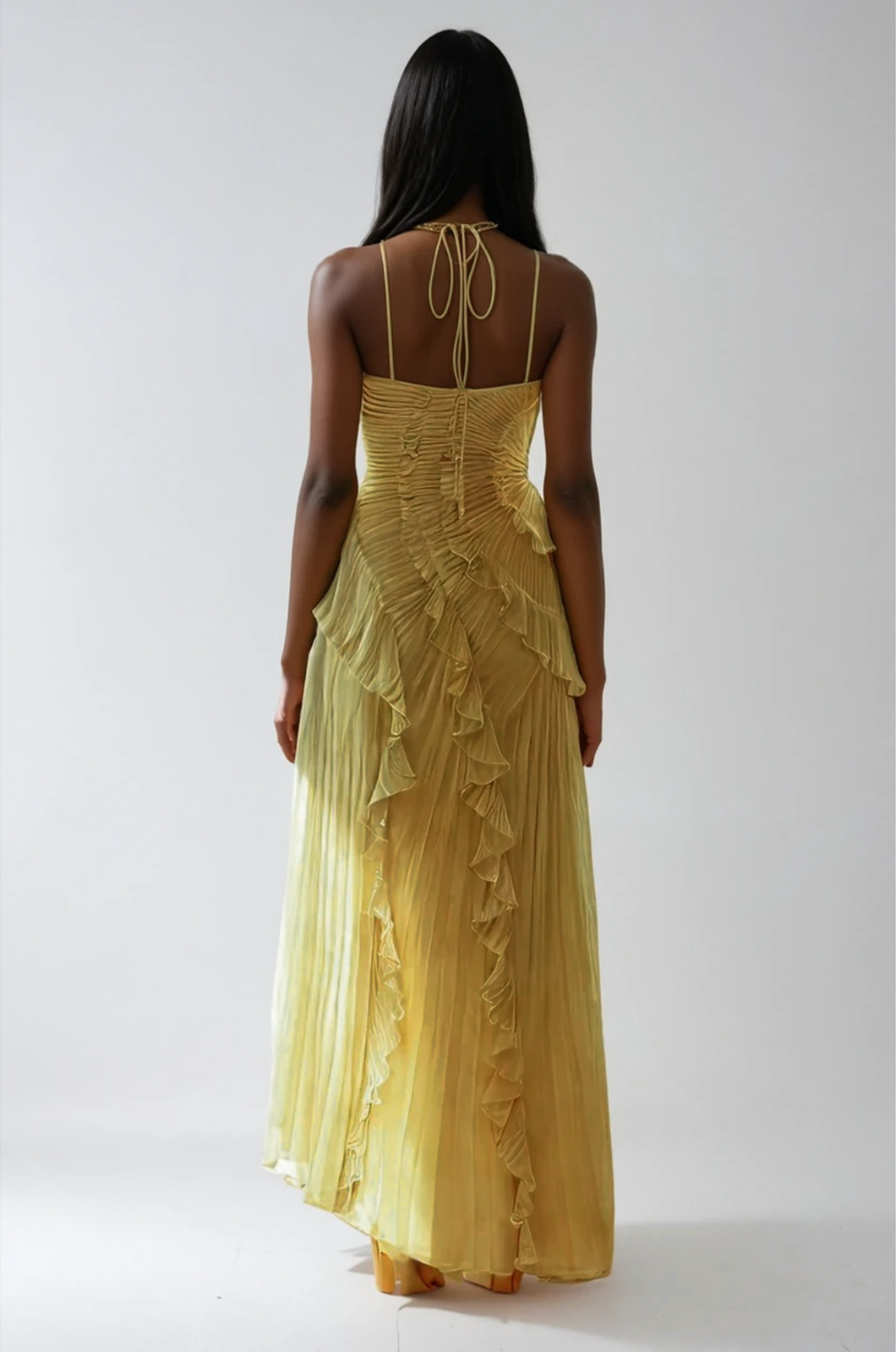 Elena | Women's Embroidered Halterneck Maxi Dress