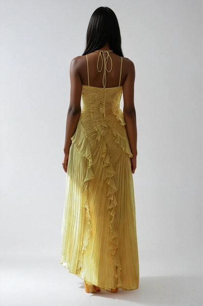 Elena | Women's Embroidered Halterneck Maxi Dress