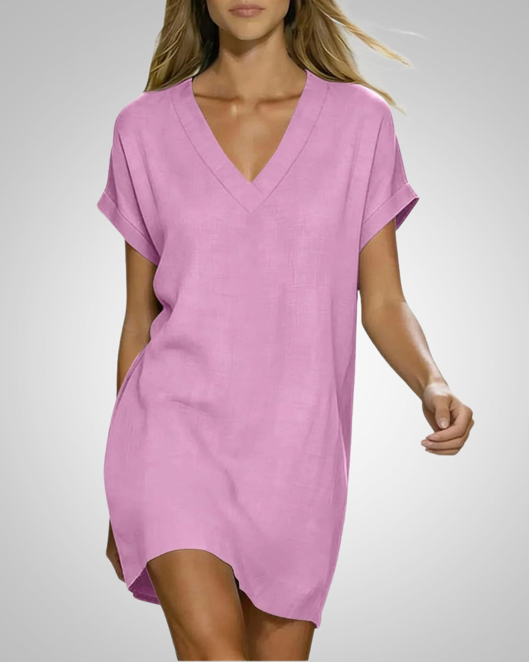 Sarah | Women's Relaxed V-Neck Midi Dress