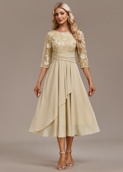 Isabelle | Women's Embroidered Chiffon Midi Dress