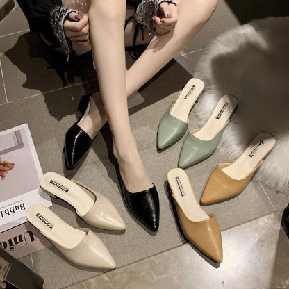 Aoife | Women's Pointed Toe Slip-On Low Heel Sandals