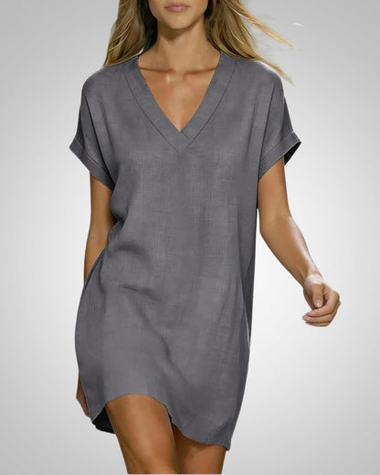 Sarah | Women's Relaxed V-Neck Midi Dress