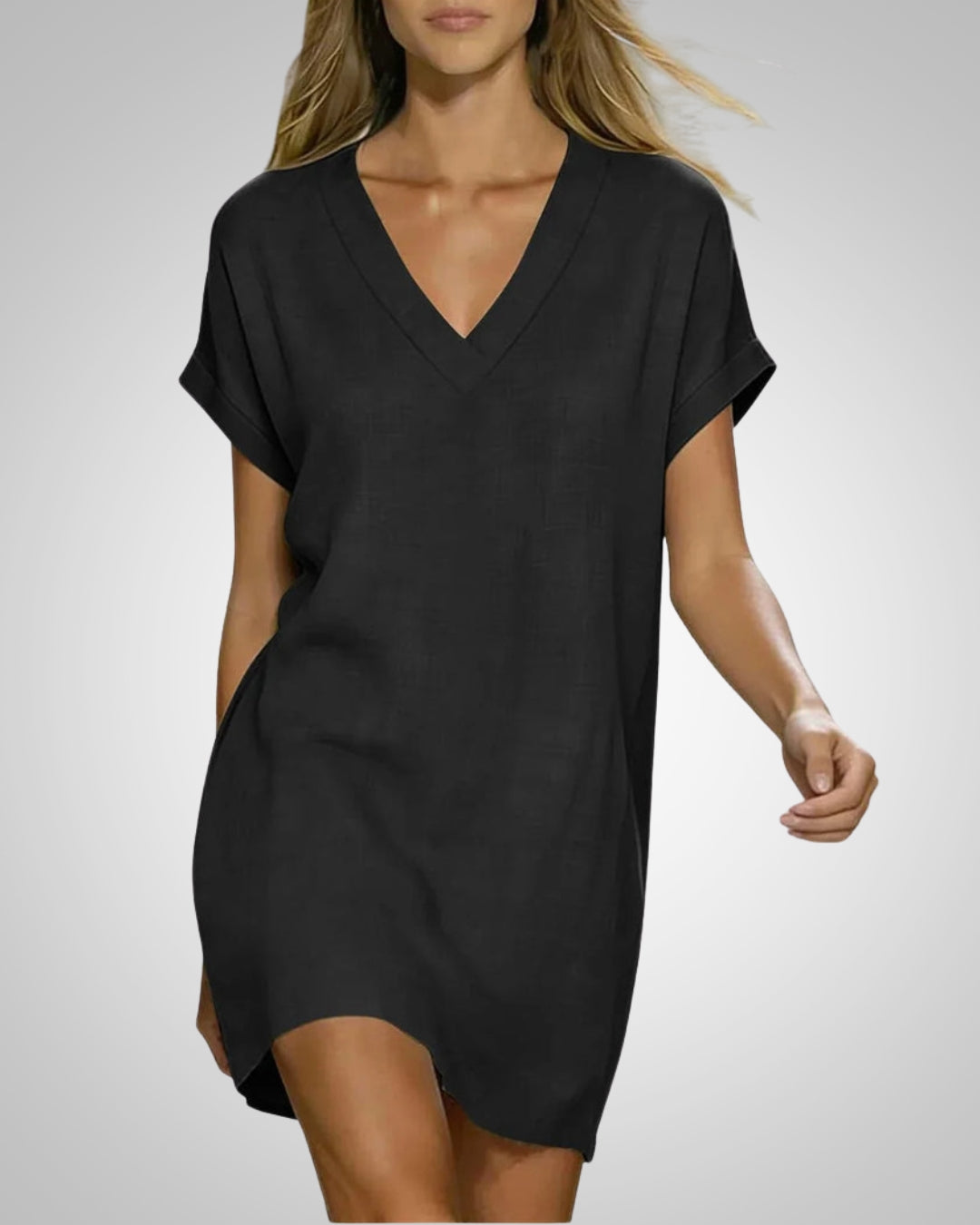 Sarah | Women's Relaxed V-Neck Midi Dress