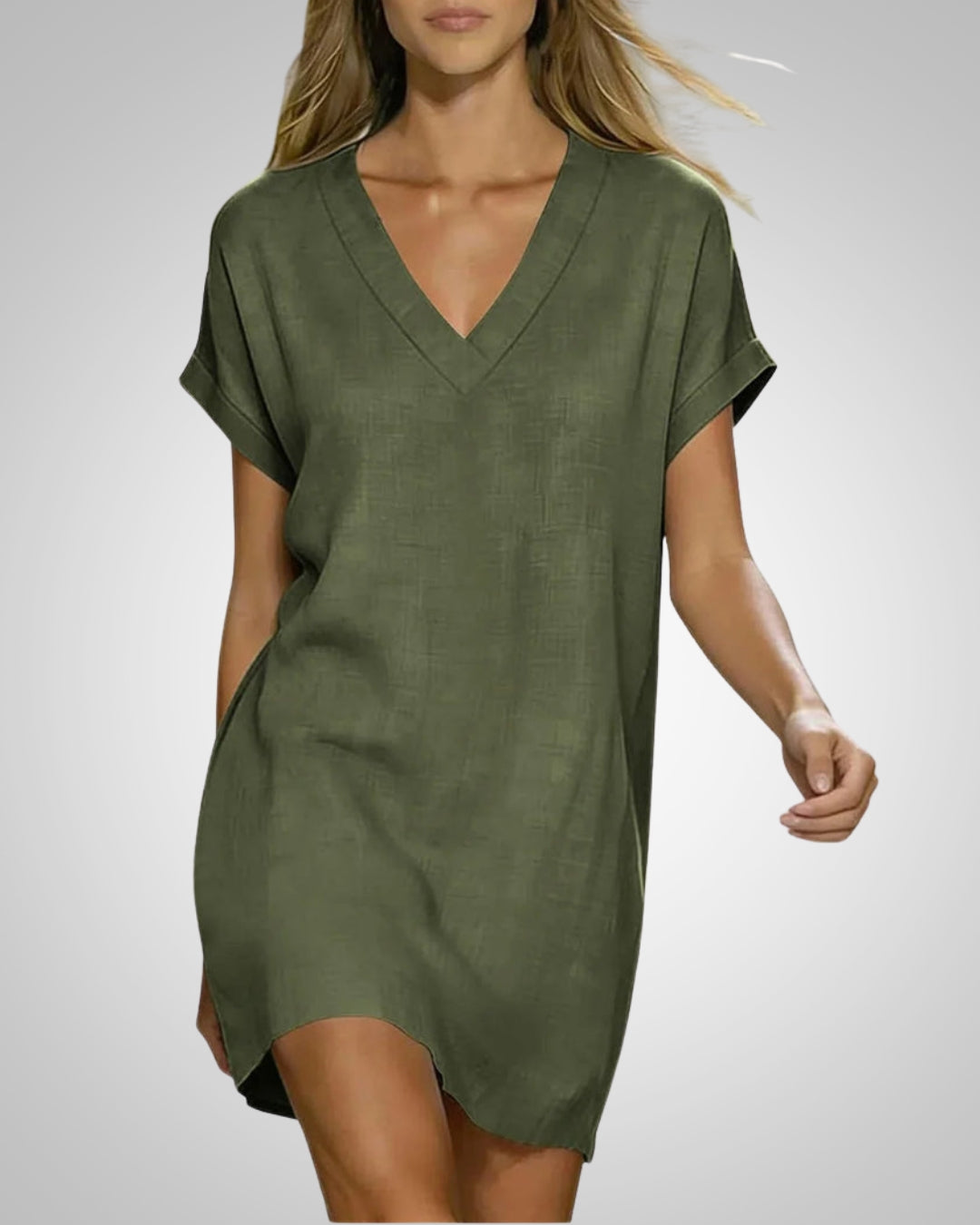 Sarah | Women's Relaxed V-Neck Midi Dress