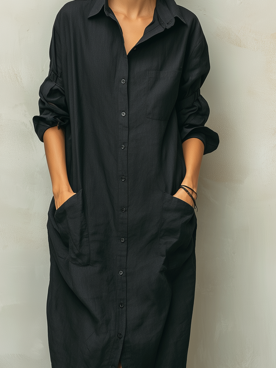 Tiffany | Women's Summer Linen Button-Front Dress