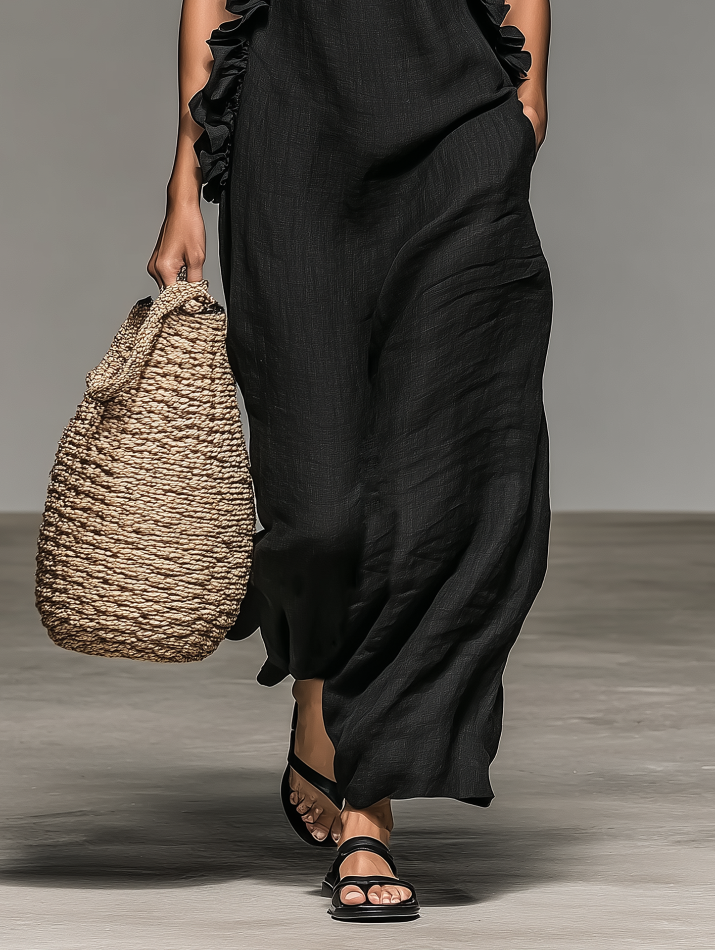 Megan | Women's Minimalist Sleeveless Maxi Dress