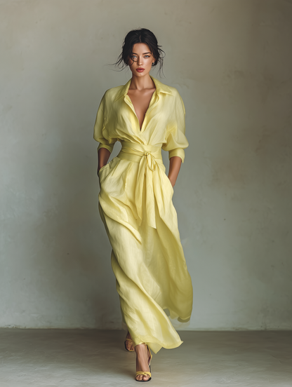 Eloise | Women's Yellow Summer Maxi Dress