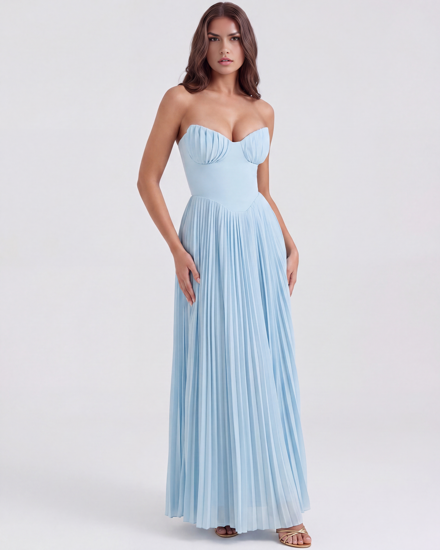 Aisling | Women's Elegant Pleated Maxi Dress