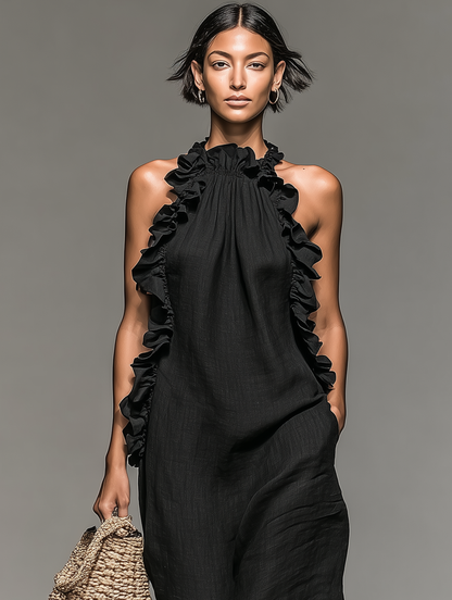 Megan | Women's Minimalist Sleeveless Maxi Dress
