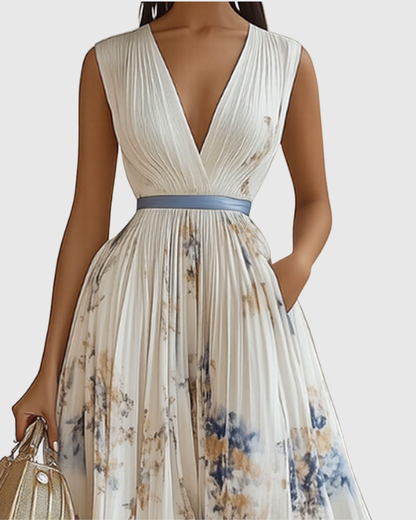 Britta | Women's Elegant Pleated Maxi Dress