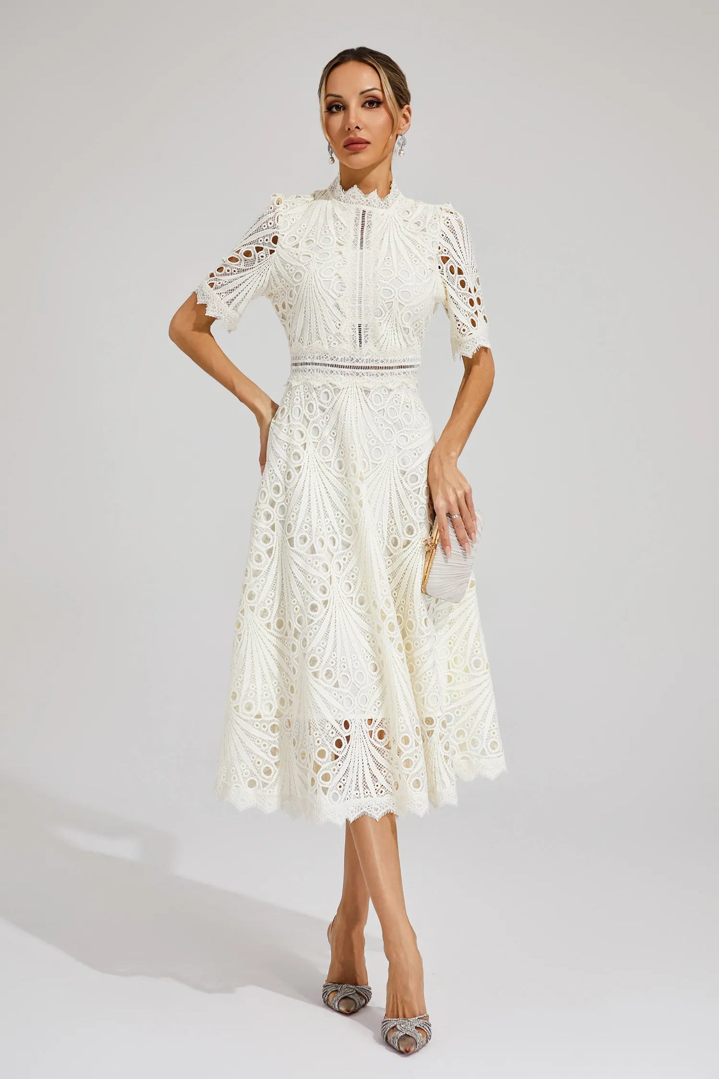 Brianna | Women's Elegant Half Sleeve Midi Dress