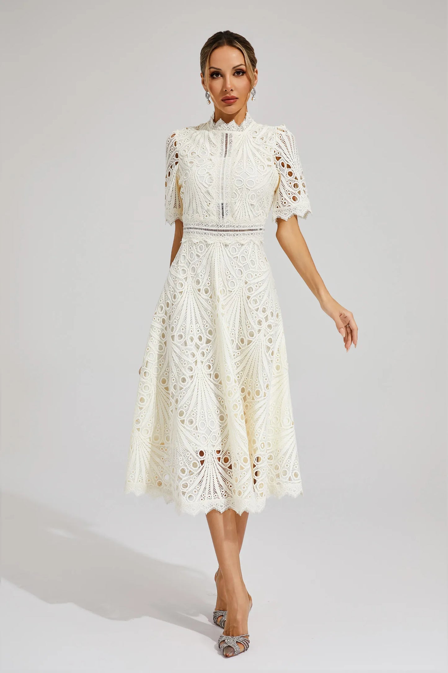 Brianna | Women's Elegant Half Sleeve Midi Dress