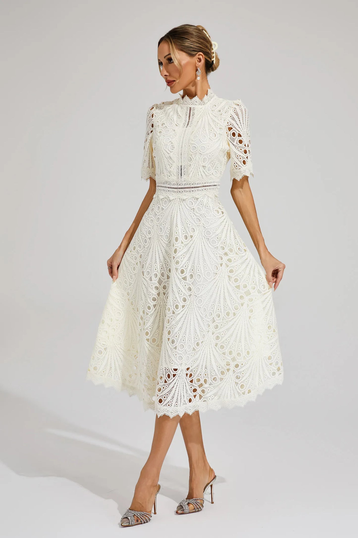 Brianna | Women's Elegant Half Sleeve Midi Dress