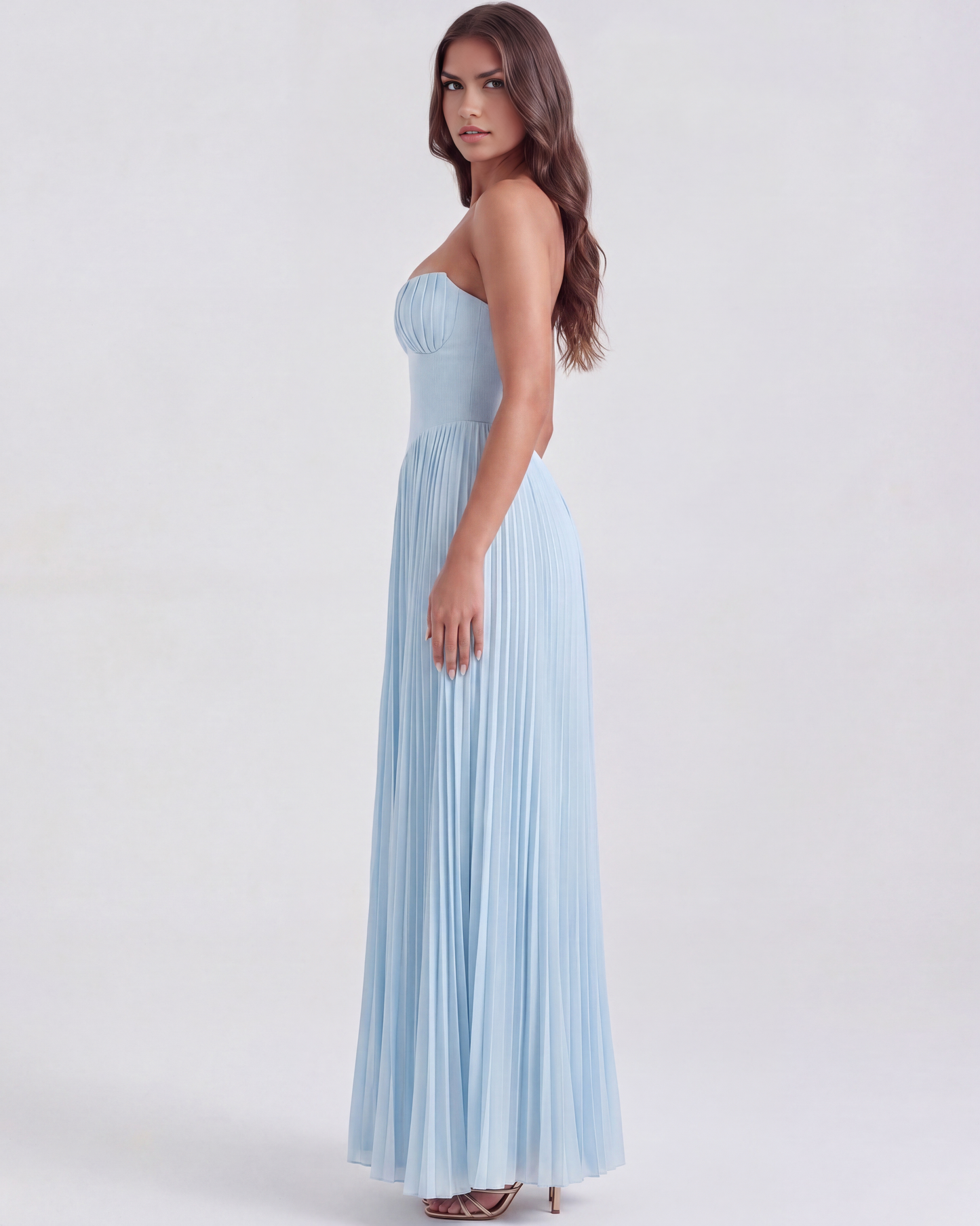 Aisling | Women's Elegant Pleated Maxi Dress