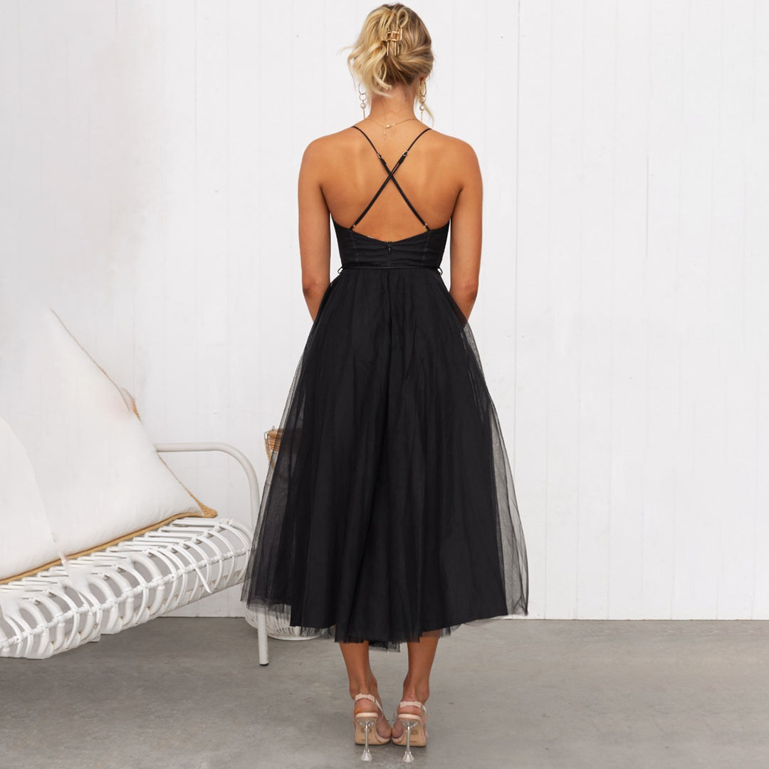 Aurora | Women's Elegant Spaghetti Strap A-line Dress