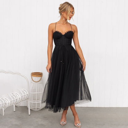 Aurora | Women's Elegant Spaghetti Strap A-line Dress