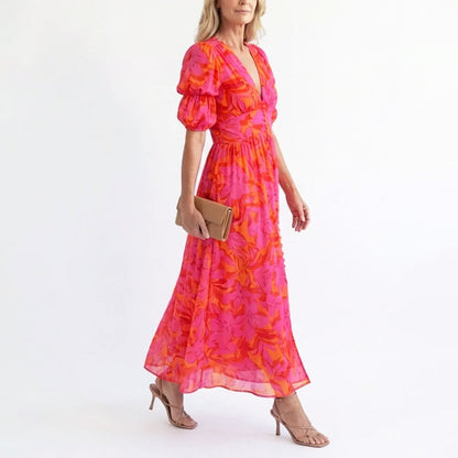 Tara | Women's l Summer Elegant Puff Sleeve Floral Dress