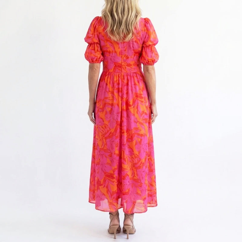 Tara | Women's l Summer Elegant Puff Sleeve Floral Dress