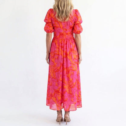 Tara | Women's l Summer Elegant Puff Sleeve Floral Dress