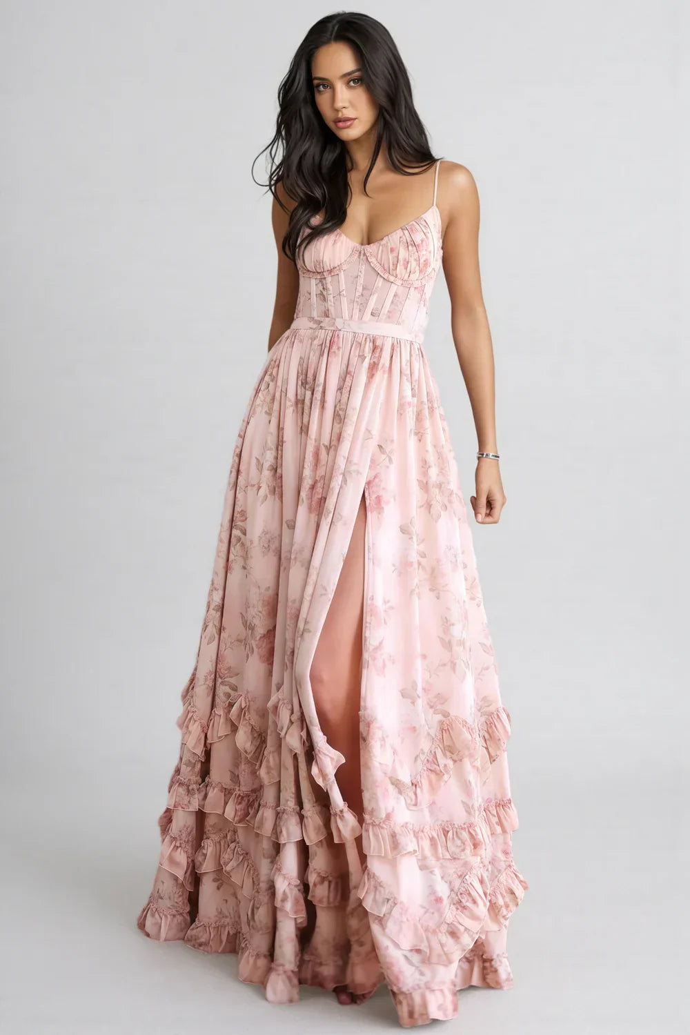 Ava | Women's Floral Maxi Dress With Side Slit