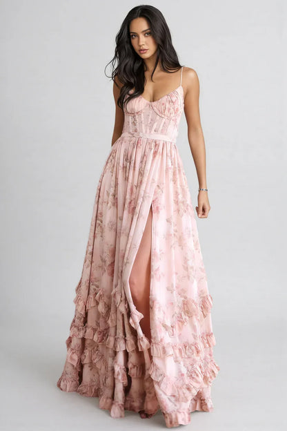Ava | Women's Floral Maxi Dress With Side Slit