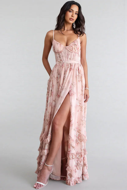 Ava | Women's Floral Maxi Dress With Side Slit