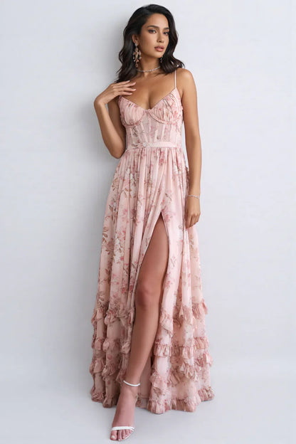Ava | Women's Floral Maxi Dress With Side Slit