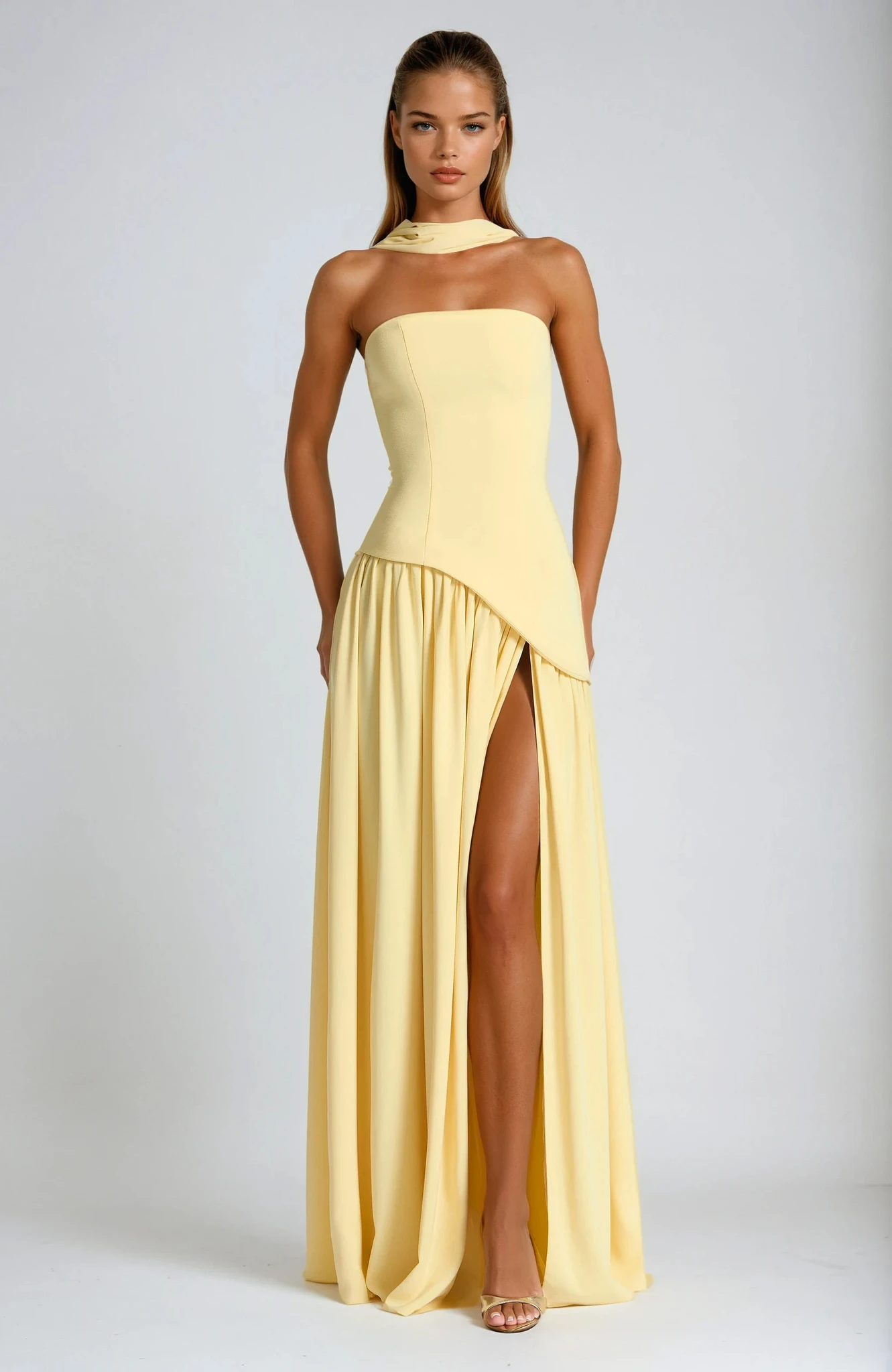 Lucy | Women's Formal Side Slit Wedding Guest Maxi Dress