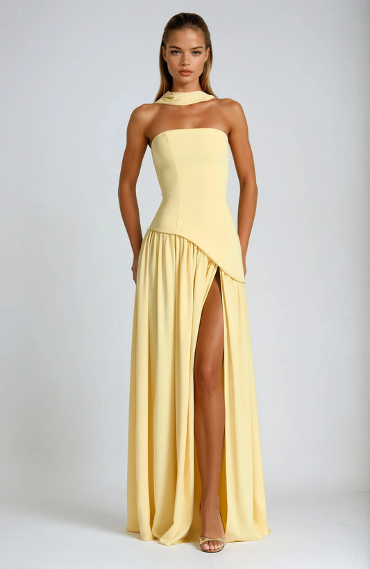 Lucy | Women's Formal Side Slit Wedding Guest Maxi Dress