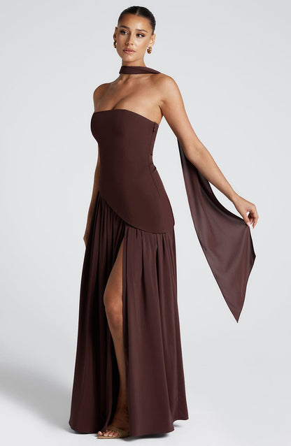 Lucy | Women's Formal Side Slit Wedding Guest Maxi Dress