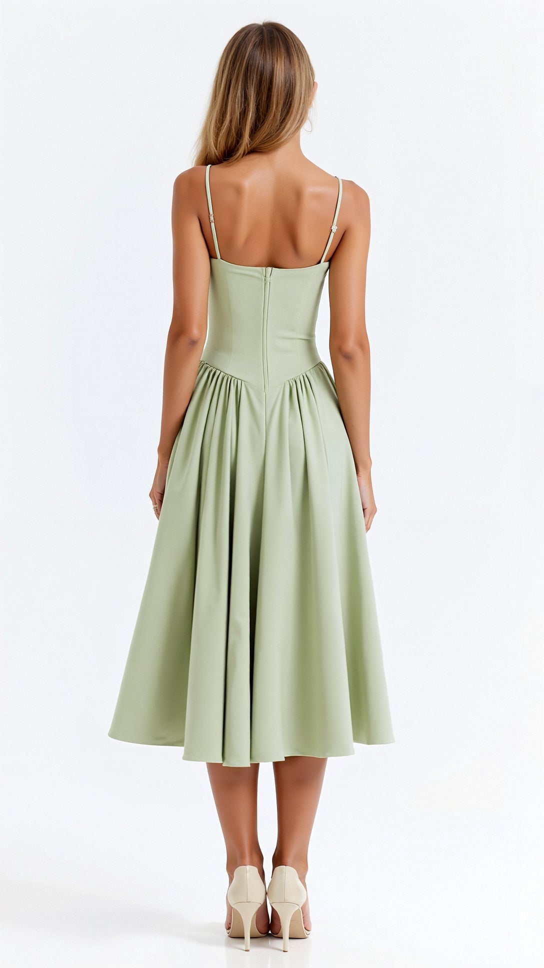 Nadia | Women's Elegant A-line Corset Midi Dress