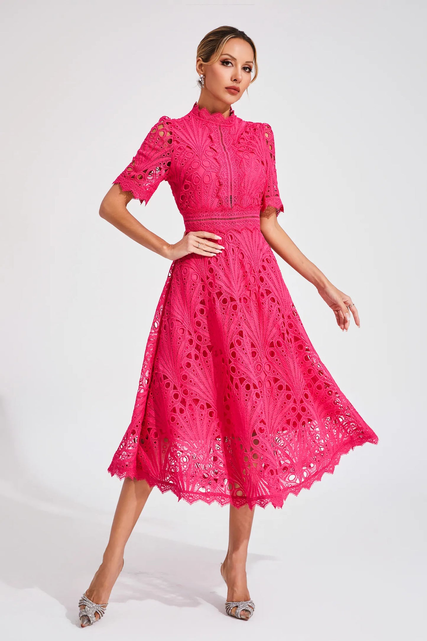 Brianna | Women's Elegant Half Sleeve Midi Dress