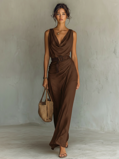 Willow | Women's Sleeveless Cowl Neck Maxi Dress