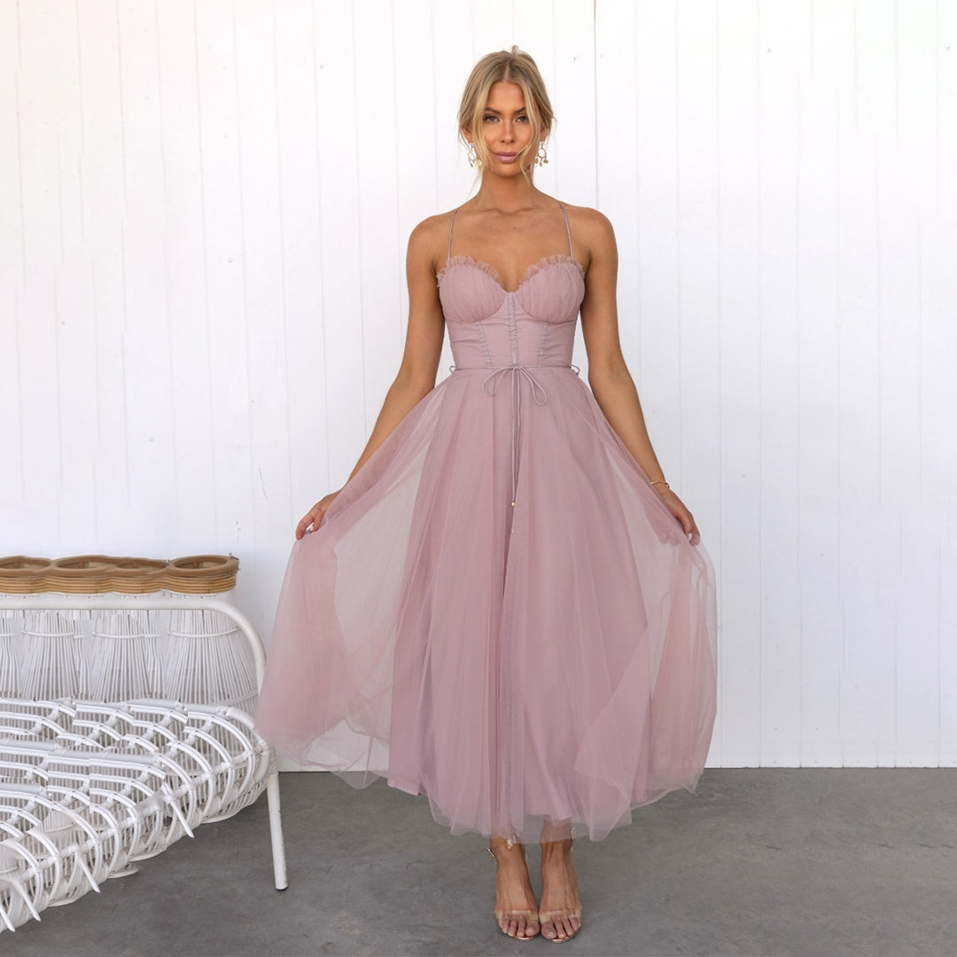 Aurora | Women's Elegant Spaghetti Strap A-line Dress