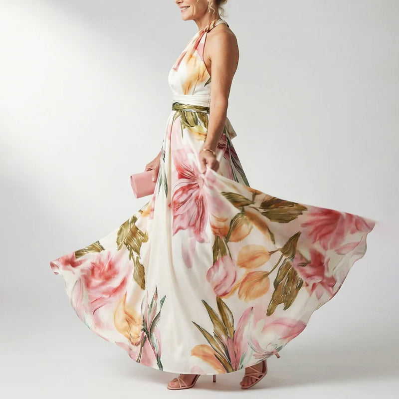 Reese | Women's Evening Printed Halter Neck Dress