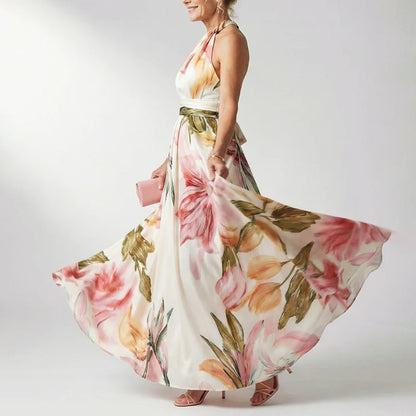 Reese | Women's Evening Printed Halter Neck Dress