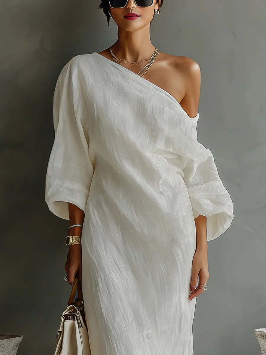 Britta | Women's Summer Linen One Shoulder Dress