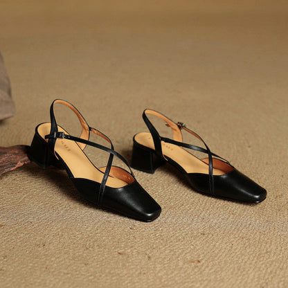 Clover | Women's Vintage Low Block Heel Sandals