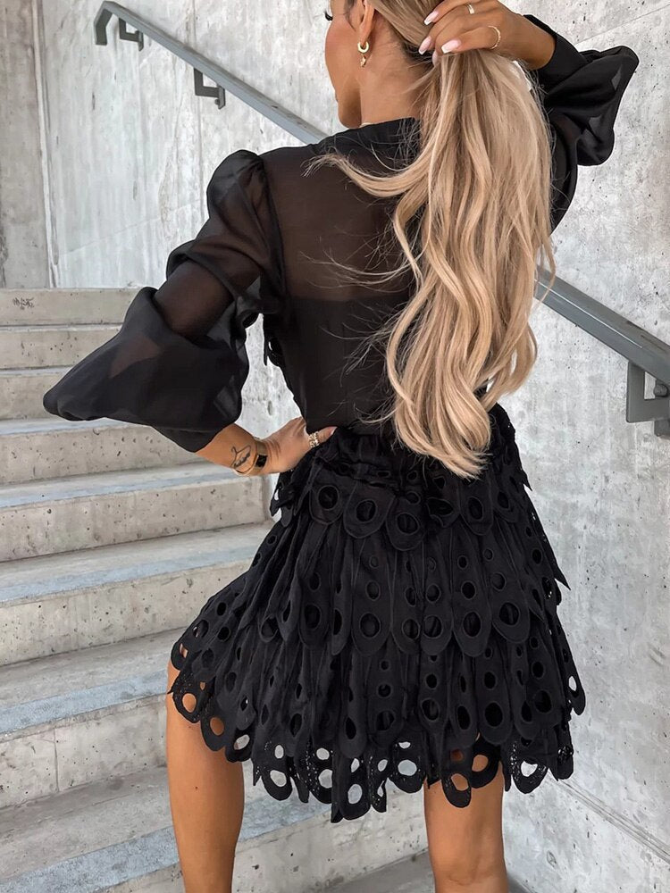 Reese | Women's Embroidered Short Sleeve Midi Dress