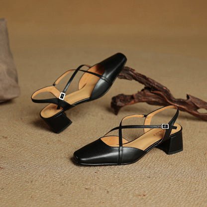 Clover | Women's Vintage Low Block Heel Sandals