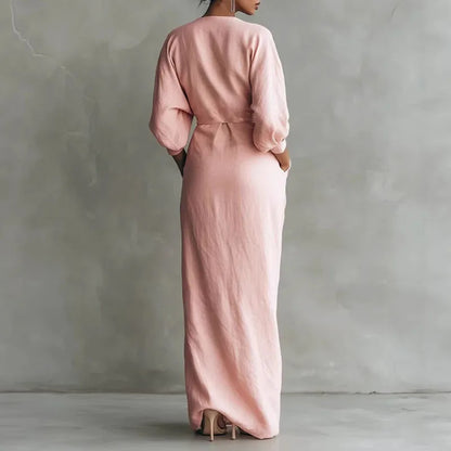 Genevieve | Women's Elegant Wrap V-Neck Maxi Dress