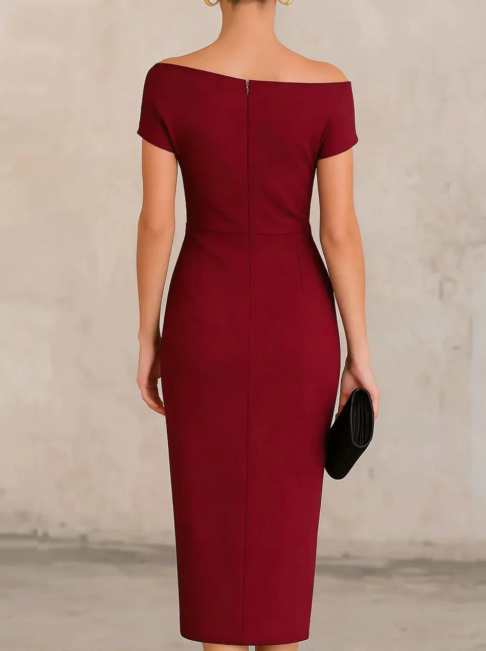 Azalea | Women's Elegant One Shoulder Midi Dress