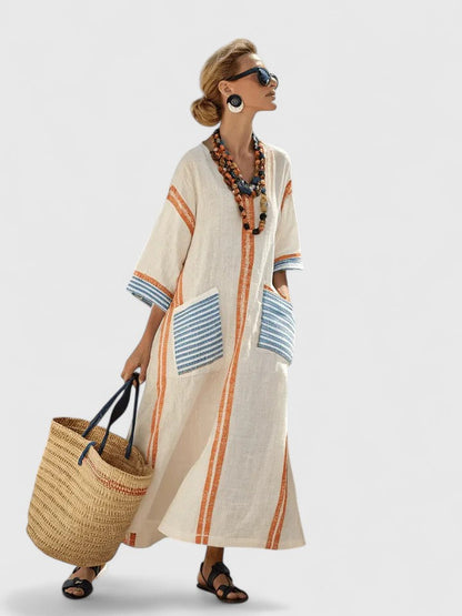 Sydney | Women's Oversized Striped Kaftan Dress