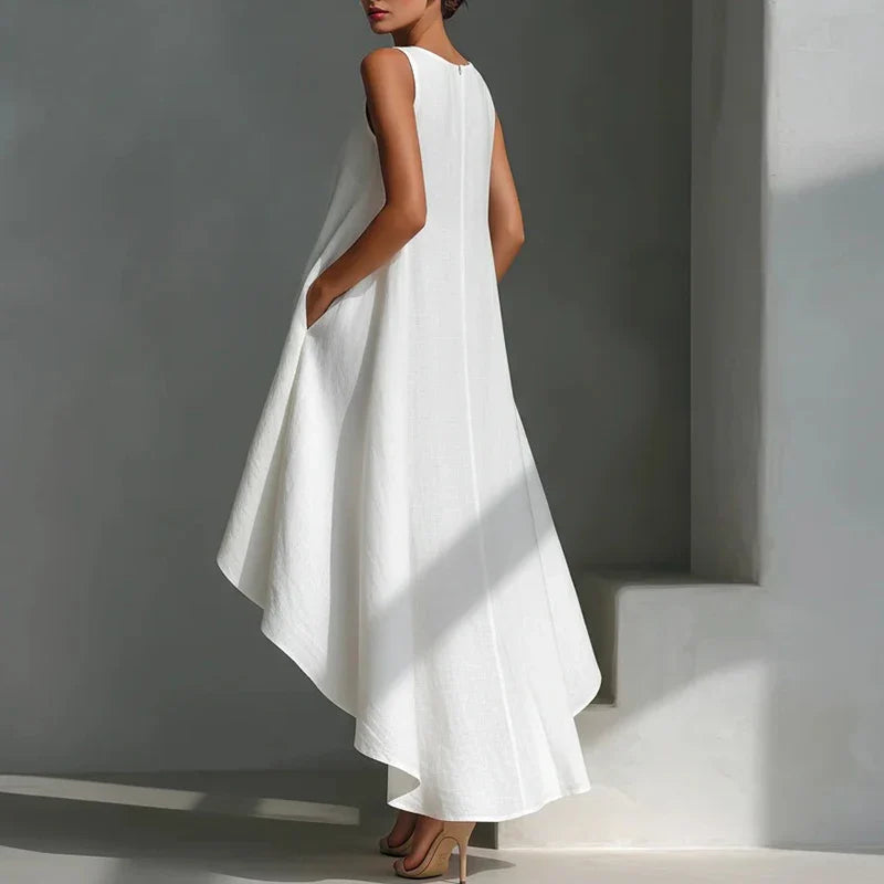 Carley | Women's Sleeveless Asymmetrical Maxi Dress