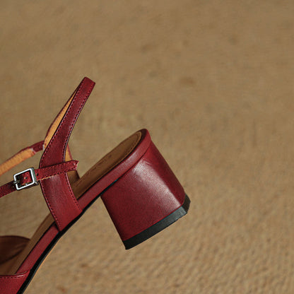 Clover | Women's Vintage Low Block Heel Sandals