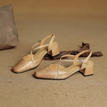 Clover | Women's Vintage Low Block Heel Sandals